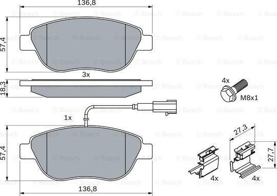 BOSCH 0 986 424 596 - Komplet Pločica, disk-kočnica www.molydon.hr