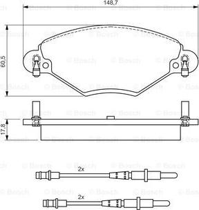 BOSCH 0 986 424 582 - Komplet Pločica, disk-kočnica www.molydon.hr