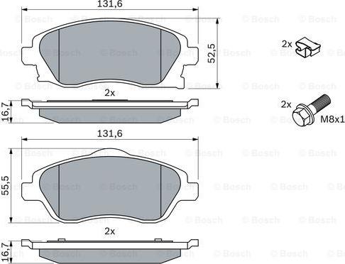 BOSCH 0 986 424 527 - Komplet Pločica, disk-kočnica www.molydon.hr