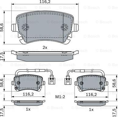 BOSCH 0 986 424 057 - Komplet Pločica, disk-kočnica www.molydon.hr