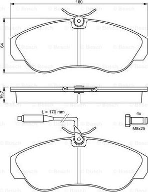 BOSCH 0 986 424 031 - Komplet Pločica, disk-kočnica www.molydon.hr