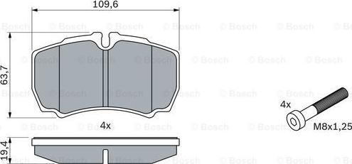 BOSCH 0 986 424 750 - Komplet Pločica, disk-kočnica www.molydon.hr