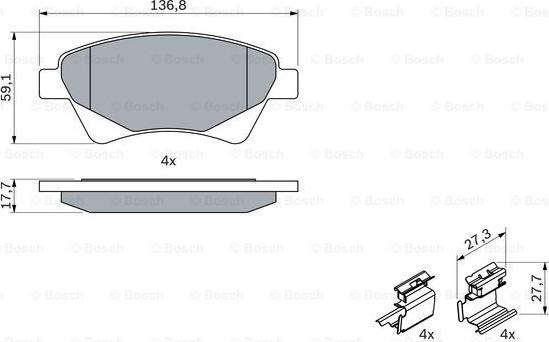 BOSCH 0 986 424 785 - Komplet Pločica, disk-kočnica www.molydon.hr