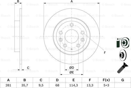 BOSCH 0 986 479 E55 - Kočioni disk www.molydon.hr