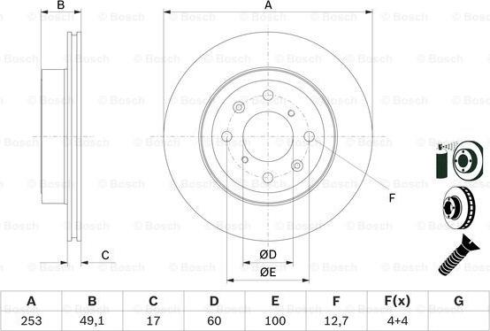 BOSCH 0 986 479 E75 - Kočioni disk www.molydon.hr