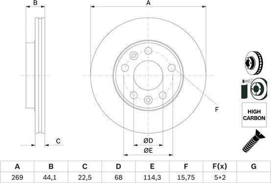 BOSCH 0 986 479 F65 - Kočioni disk www.molydon.hr