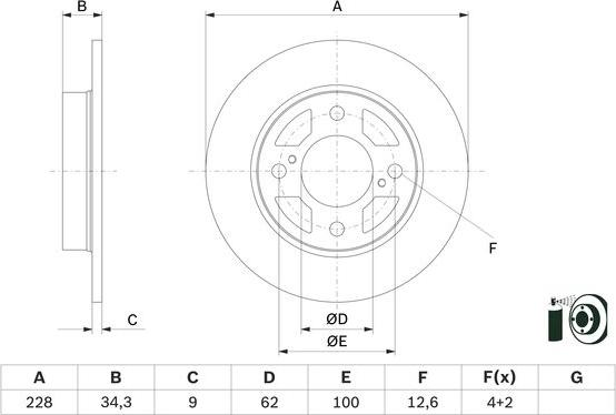 BOSCH 0 986 479 F38 - Kočioni disk www.molydon.hr