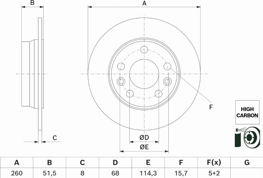 BOSCH 0 986 479 H61 - Kočioni disk www.molydon.hr