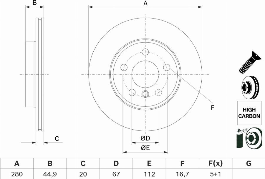 BOSCH 0 986 479 H70 - Kočioni disk www.molydon.hr