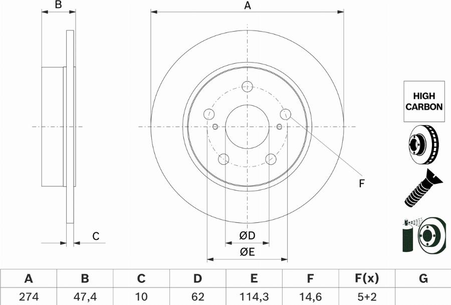 BOSCH 0 986 479 H73 - Kočioni disk www.molydon.hr