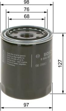 BOSCH 0 986 4B7 053 - Filter za ulje www.molydon.hr