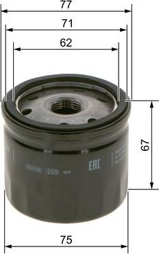 BOSCH 0 986 4B7 011 - Filter za ulje www.molydon.hr