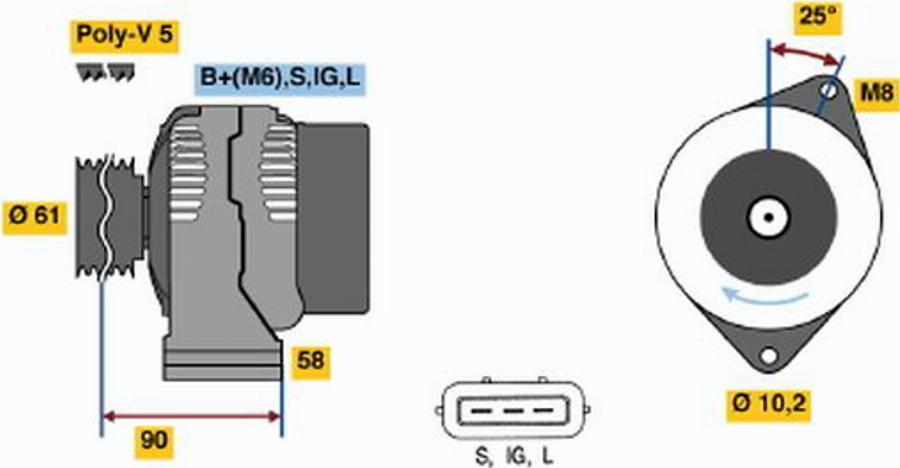 BOSCH 0 986 043 031 - Alternator www.molydon.hr