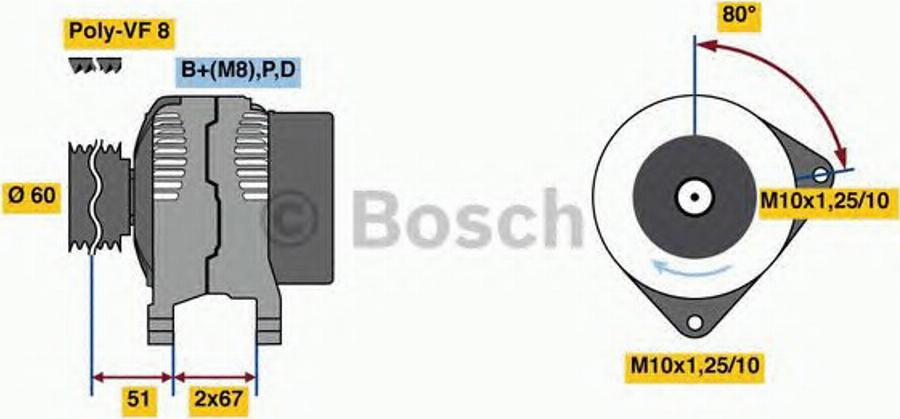 BOSCH 0986081130 - Alternator www.molydon.hr