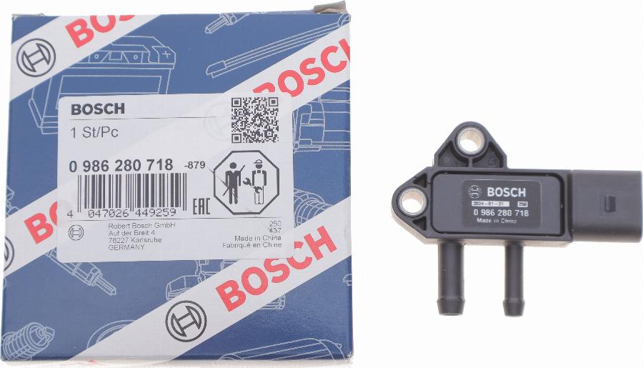 BOSCH 0 986 280 718 - Senzor, pritisak Ispušnih plinova www.molydon.hr