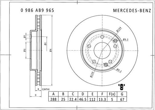 BOSCH 0 986 AB9 965 - Kočioni disk www.molydon.hr