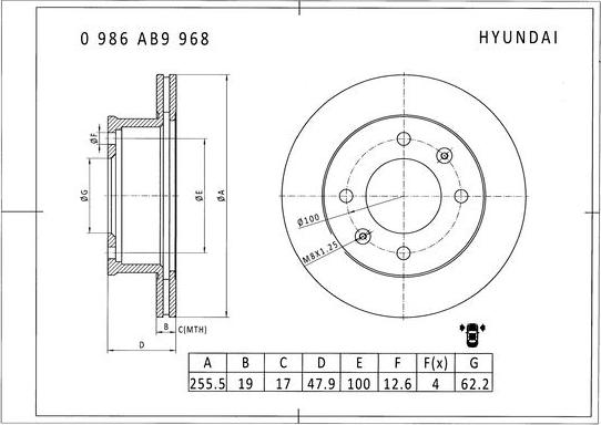 BOSCH 0 986 AB9 968 - Kočioni disk www.molydon.hr