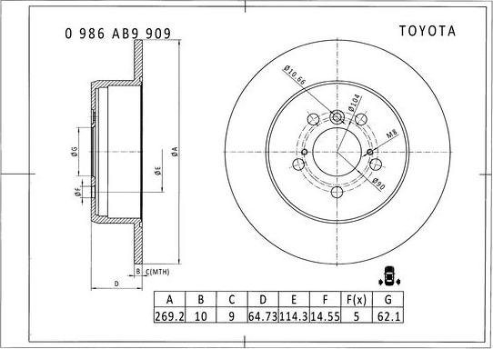 BOSCH 0 986 AB9 909 - Kočioni disk www.molydon.hr