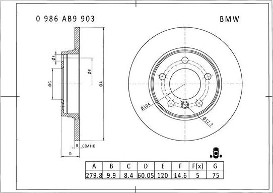 BOSCH 0 986 AB9 903 - Kočioni disk www.molydon.hr