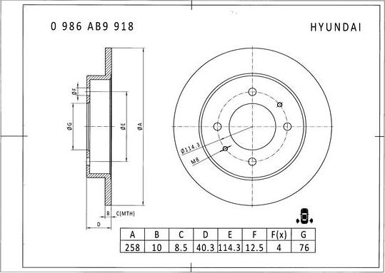 BOSCH 0 986 AB9 918 - Kočioni disk www.molydon.hr