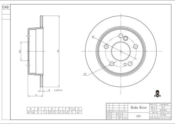 BOSCH 0 986 AB9 912 - Kočioni disk www.molydon.hr