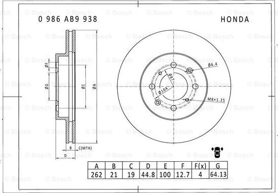 BOSCH 0 986 AB9 938 - Kočioni disk www.molydon.hr