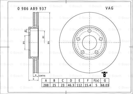 BOSCH 0 986 AB9 937 - Kočioni disk www.molydon.hr