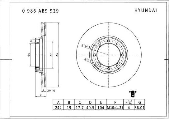 BOSCH 0 986 AB9 929 - Kočioni disk www.molydon.hr