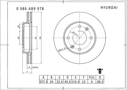 BOSCH 0 986 AB9 978 - Kočioni disk www.molydon.hr