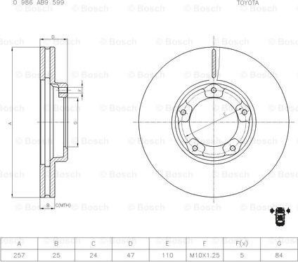 BOSCH 0 986 AB9 599 - Kočioni disk www.molydon.hr