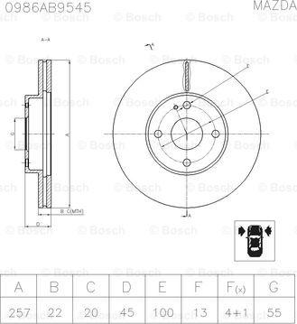 BOSCH 0 986 AB9 545 - Kočioni disk www.molydon.hr