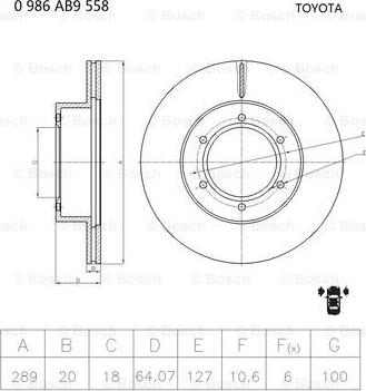 BOSCH 0 986 AB9 558 - Kočioni disk www.molydon.hr