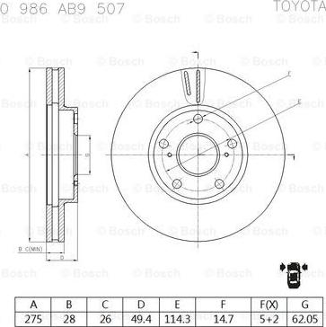 BOSCH 0 986 AB9 507 - Kočioni disk www.molydon.hr