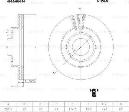 BOSCH 0 986 AB9 694 - Kočioni disk www.molydon.hr