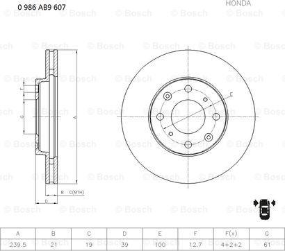 BOSCH 0 986 AB9 607 - Kočioni disk www.molydon.hr