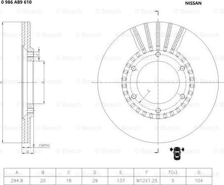 BOSCH 0 986 AB9 610 - Kočioni disk www.molydon.hr