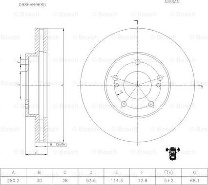 BOSCH 0 986 AB9 685 - Kočioni disk www.molydon.hr