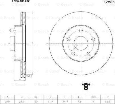 BOSCH 0 986 AB9 672 - Kočioni disk www.molydon.hr