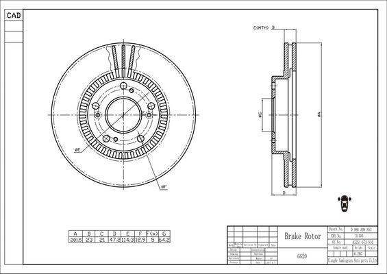 BOSCH 0 986 AB9 853 - Kočioni disk www.molydon.hr