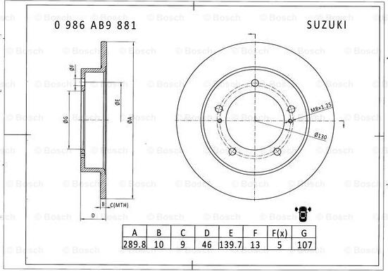 BOSCH 0 986 AB9 881 - Kočioni disk www.molydon.hr