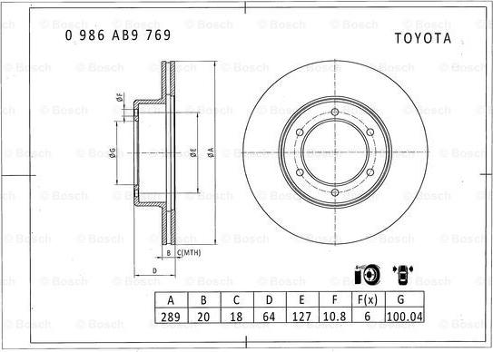 BOSCH 0 986 AB9 769 - Kočioni disk www.molydon.hr