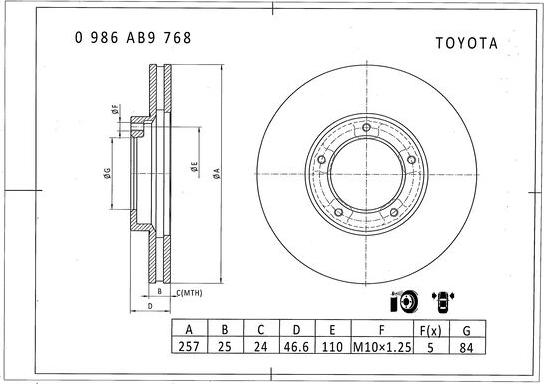 BOSCH 0 986 AB9 768 - Kočioni disk www.molydon.hr