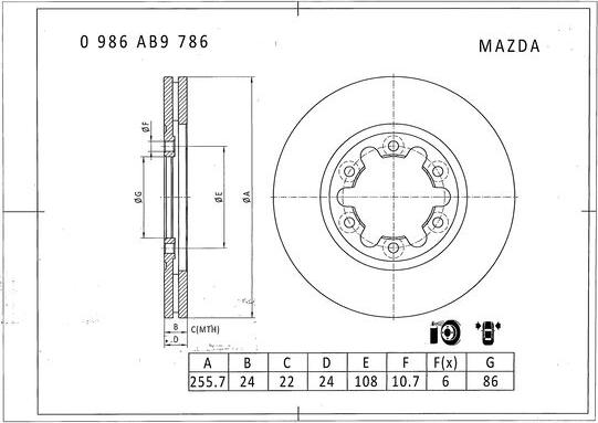 BOSCH 0 986 AB9 786 - Kočioni disk www.molydon.hr