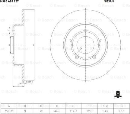 BOSCH 0 986 AB9 727 - Kočioni disk www.molydon.hr