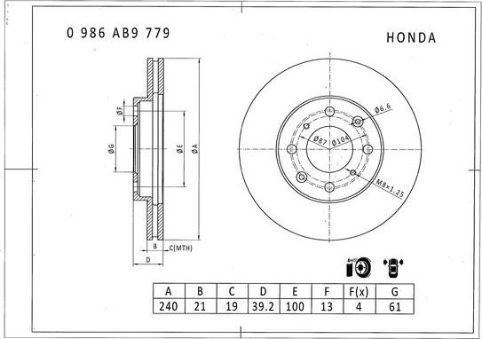 BOSCH 0 986 AB9 779 - Kočioni disk www.molydon.hr