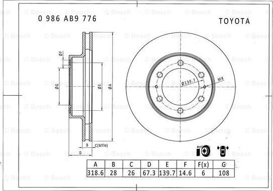 BOSCH 0 986 AB9 776 - Kočioni disk www.molydon.hr