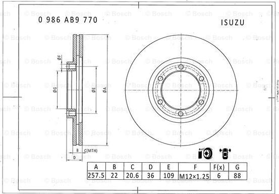 BOSCH 0 986 AB9 770 - Kočioni disk www.molydon.hr