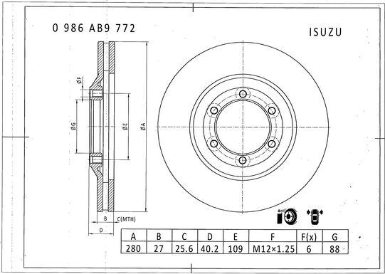 BOSCH 0 986 AB9 772 - Kočioni disk www.molydon.hr