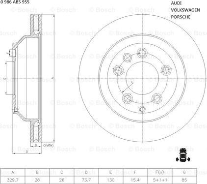 BOSCH 0 986 AB5 955 - Kočioni disk www.molydon.hr