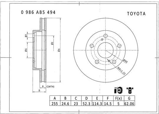 BOSCH 0 986 AB5 494 - Kočioni disk www.molydon.hr